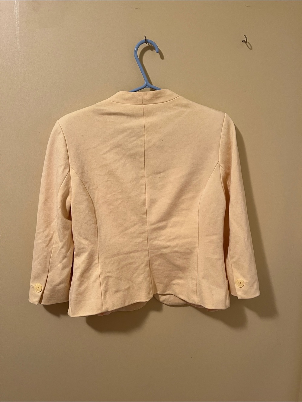 Women's pastel Yellow 3/4 sleeve Tailored Blazer Jacket - small - Picture 2 of 8